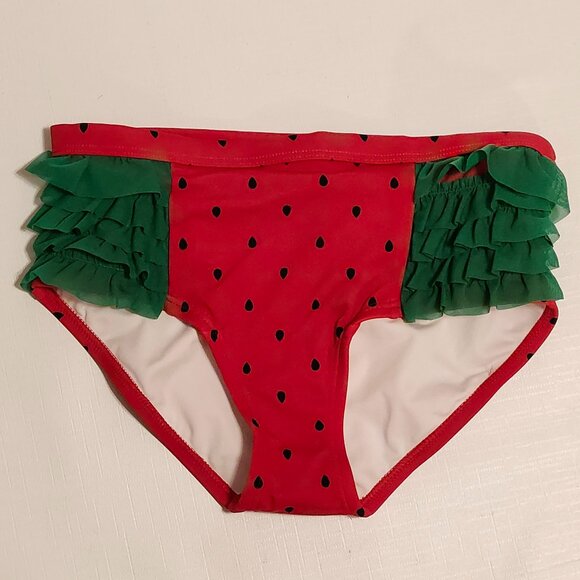 CUTE Hanna Andersson Watermelon Swim Bottoms Ruffle Swim Bottoms Girls Size 12 - Picture 1 of 3
